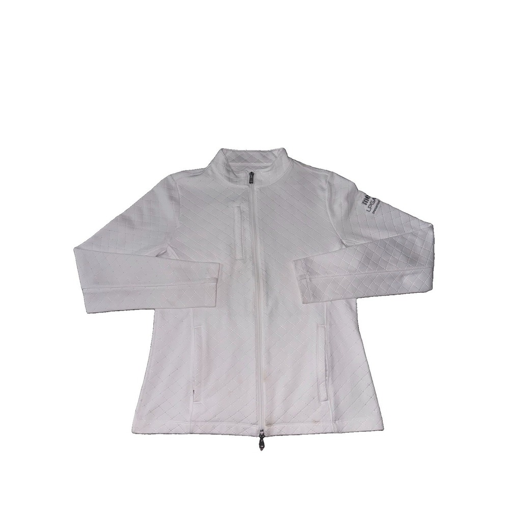 Peter Millar Full Zip Jacket Size M White Quilted Meijer LPGA Classic